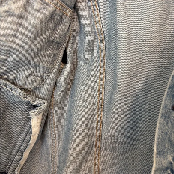 Levi's Size 42 Vintage Cropped Jean Jacket with Pink Painted Stars - Picture 12 of 12